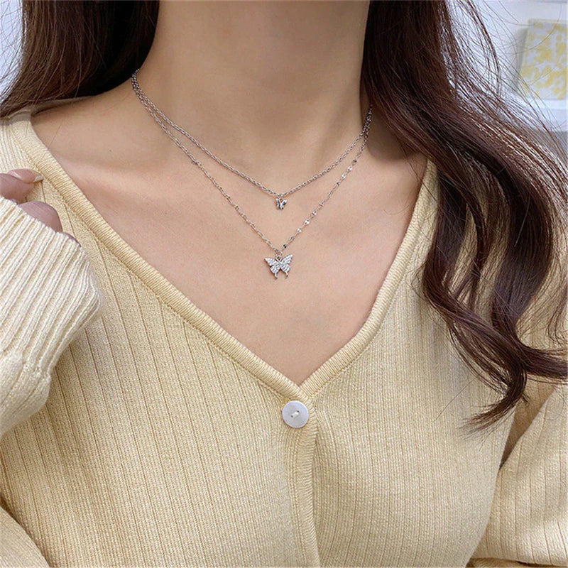 Mehrschichtige Silberkette - FlutterJewelry 