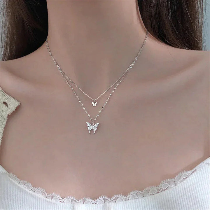 Mehrschichtige Silberkette - FlutterJewelry 