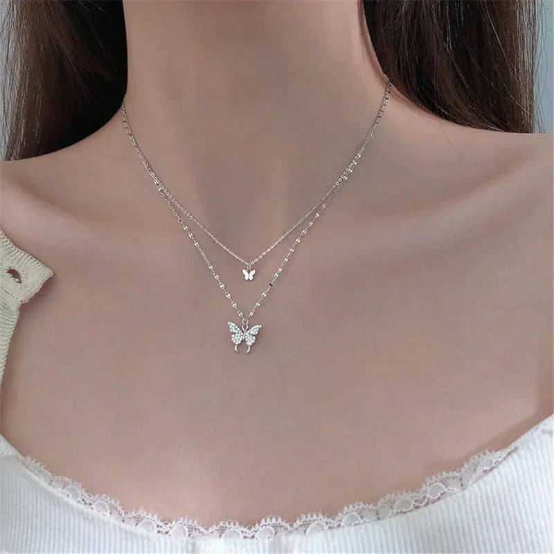 Mehrschichtige Silberkette - FlutterJewelry 