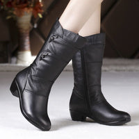 Mid-Calf Block Heel Winter Boot - Amy