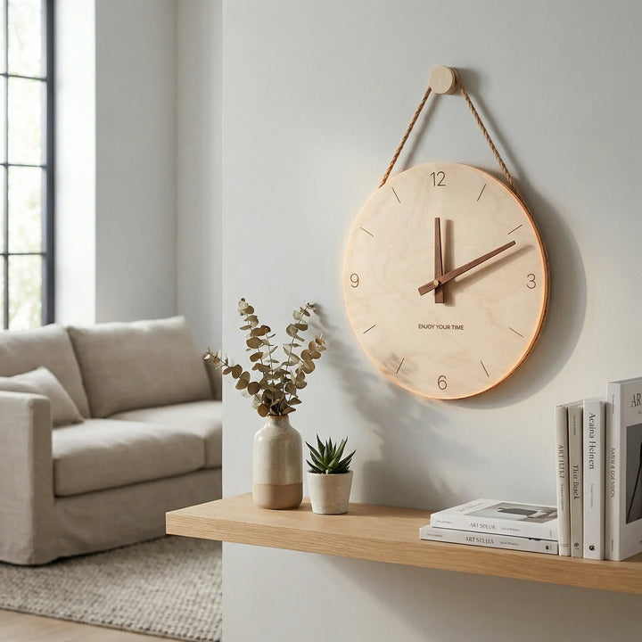 Minimalistische Runde Wanduhr - TimberaClock
