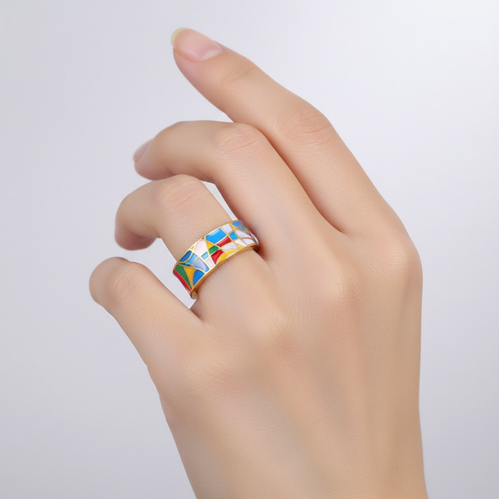 Minimalistischer Zirkonaring - EnamelJewelry 