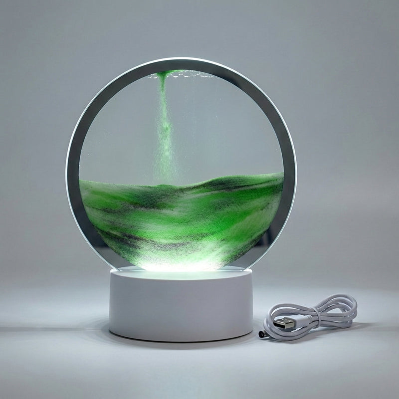 Modern Circular Sand Art Lamp -  AquaDrift