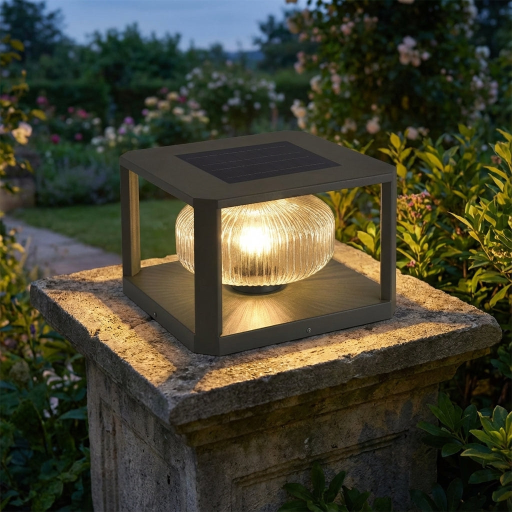 Modern Cube Post Light -  Solaraeon
