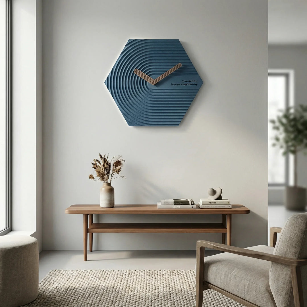 Moderne Sechseckige Wanduhr - HexaPulse