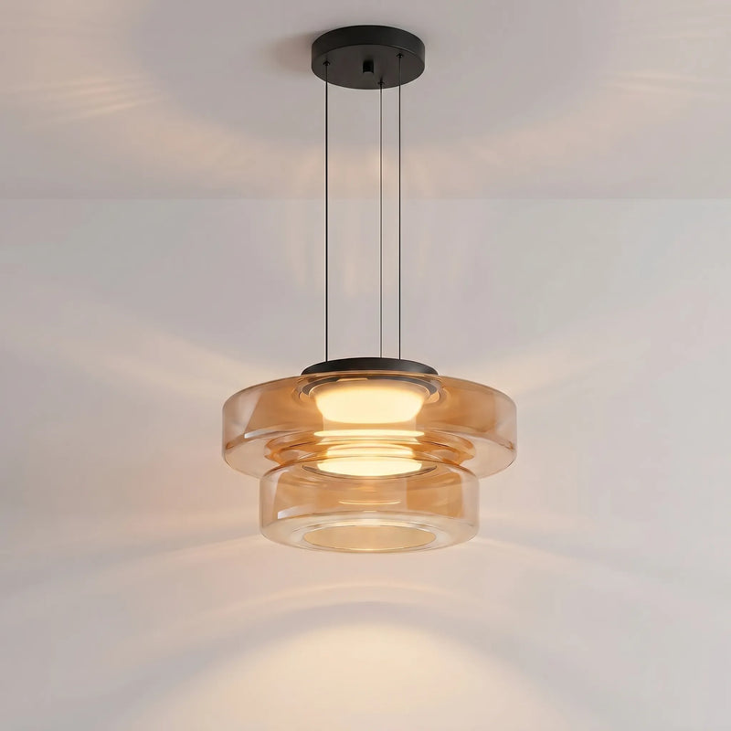 Multi-Tier Tinted Glass Pendant Light -  Halora