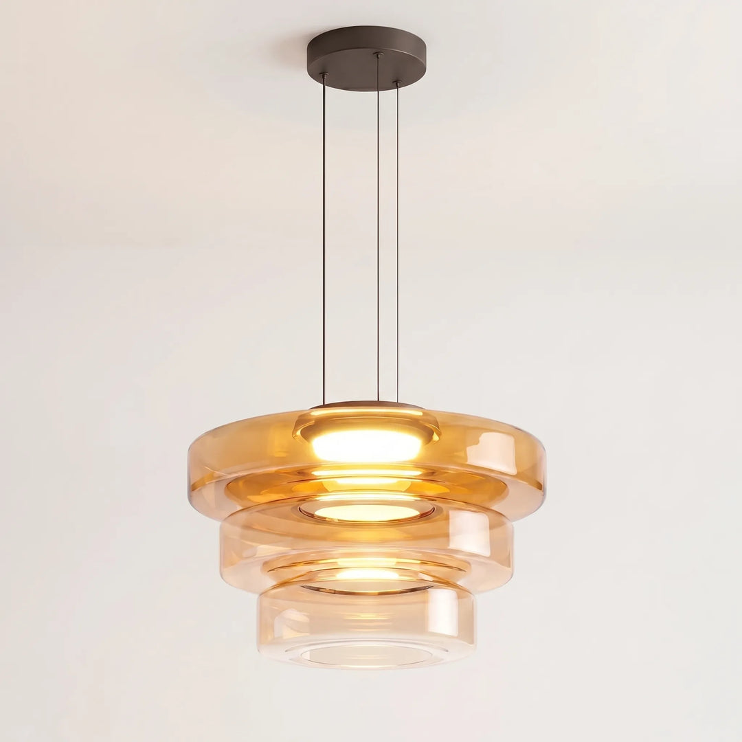 Multi-Tier Tinted Glass Pendant Light -  Halora