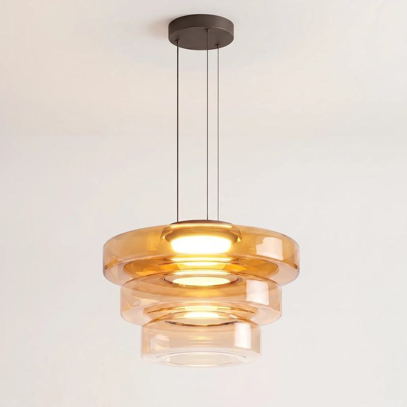 Multi-Tier Tinted Glass Pendant Light -  Halora