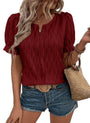 Luftiges & Stilvolles Damen Puffarm-Shirt mit Spitzenakzent – Noemi