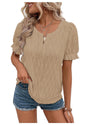 Luftiges & Stilvolles Damen Puffarm-Shirt mit Spitzenakzent – Noemi