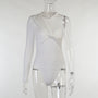 Stilvoller Damen Langarm-Bodysuit mit Drapé-Effekt & figurbetontem Schnitt – Mira
