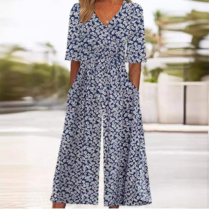 Luftiger & Stilvoller Damen Jumpsuit mit Weitem Bein – Elina