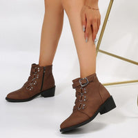 Damen Stiefeletten mit Blockabsatz im Vintage Look – Yolisa
