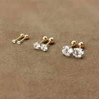 Ohrstecker Aus Titanstahl - ZirconiaPearl 