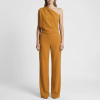 One-Shoulder Sleeveless Wide-Leg Jumpsuit - Carol