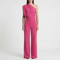 One-Shoulder Sleeveless Wide-Leg Jumpsuit - Carol
