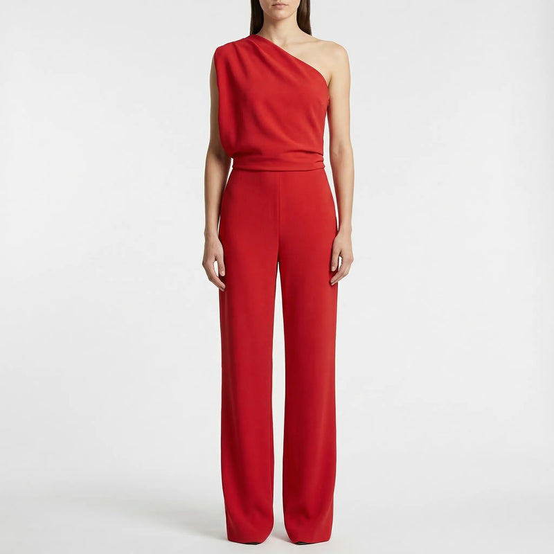 One-Shoulder Sleeveless Wide-Leg Jumpsuit - Carol