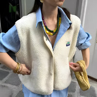 Open-Front Sleeveless Layering Vest - Claudia