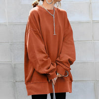 Oversized Crew Neck Jumper - Ruby