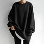 Oversized Crew Neck Jumper - Ruby