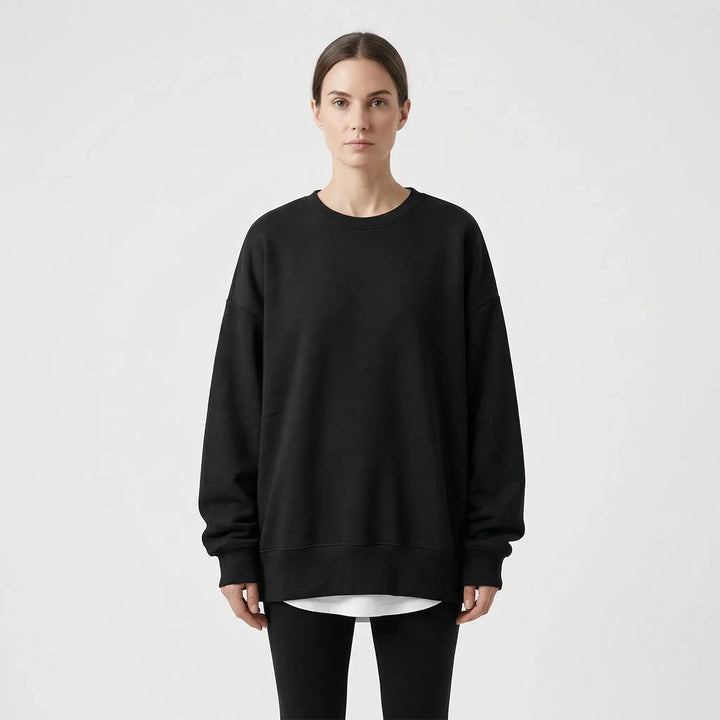 Oversized Crew Neck Jumper - Ruby