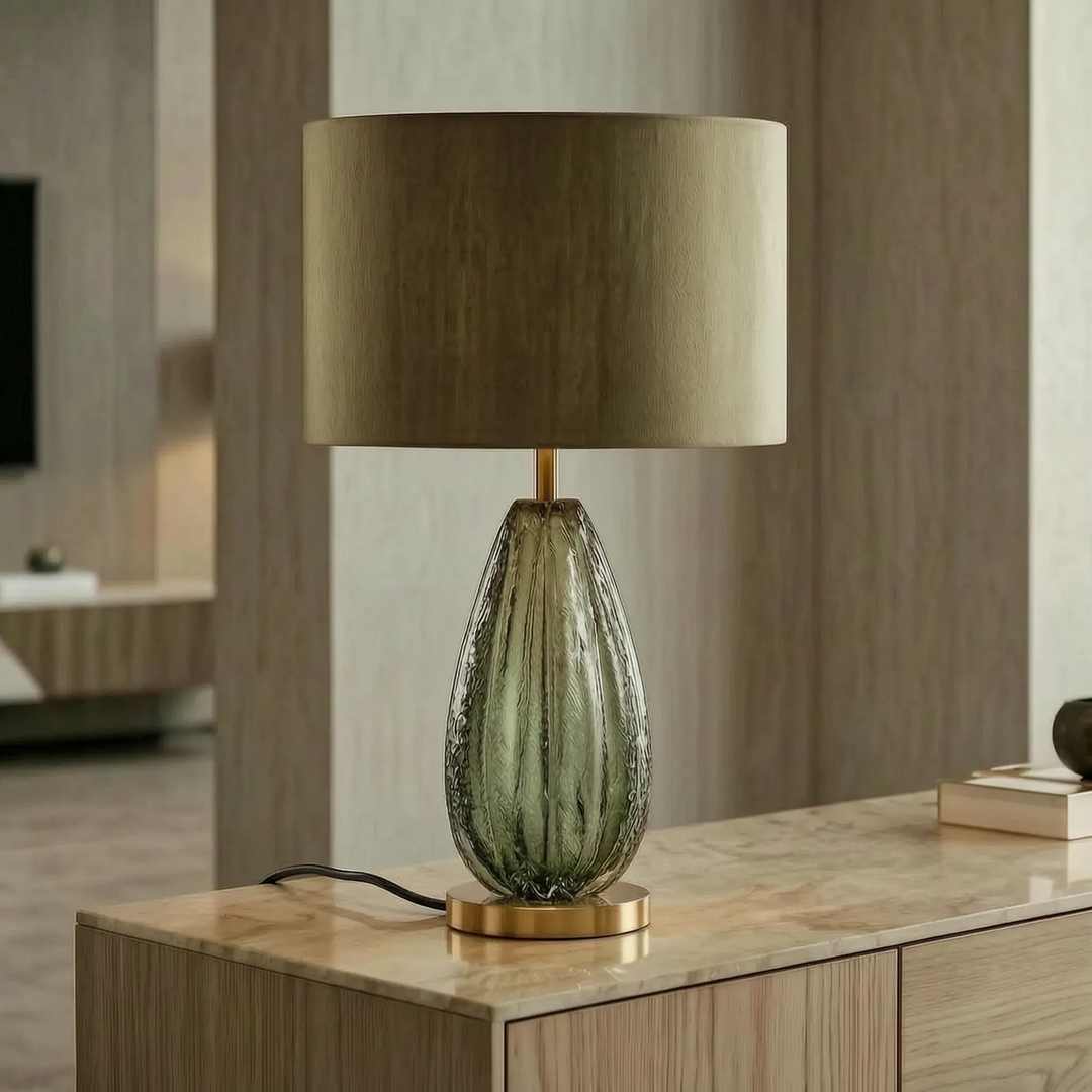 Oversized Glass Base Table Lamp -  Glacielle
