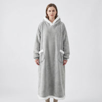 Oversized Hooded Blanket With Front Pocket - Lola