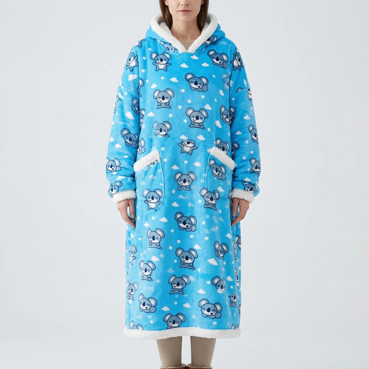 Oversized Hooded Blanket With Front Pocket - Lola