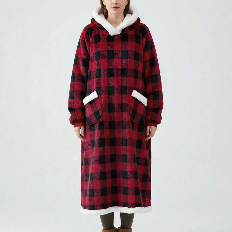 Oversized Hooded Blanket With Front Pocket - Lola