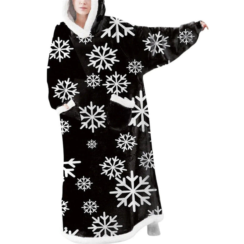Oversized Hooded Blanket With Front Pocket - Lola