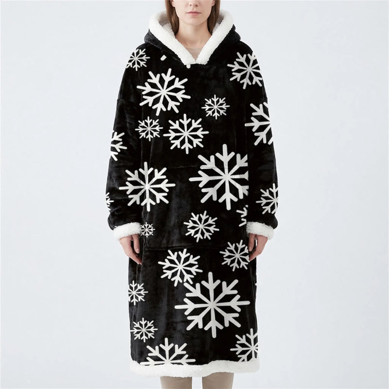 Oversized Hooded Blanket With Front Pocket - Lola