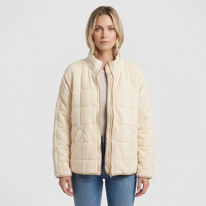 Oversized Quilted Zip-Up Jacket - Kathy