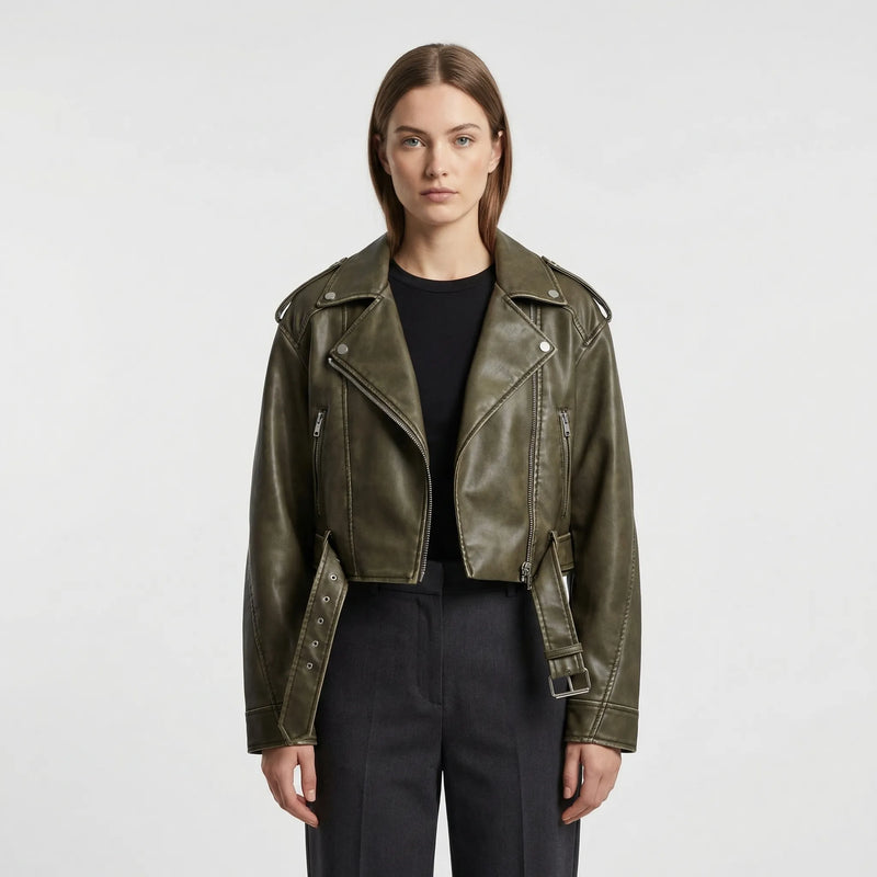 Oversized Vintage Biker Jacket - Jane