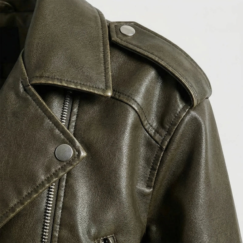 Oversized Vintage Biker Jacket - Jane