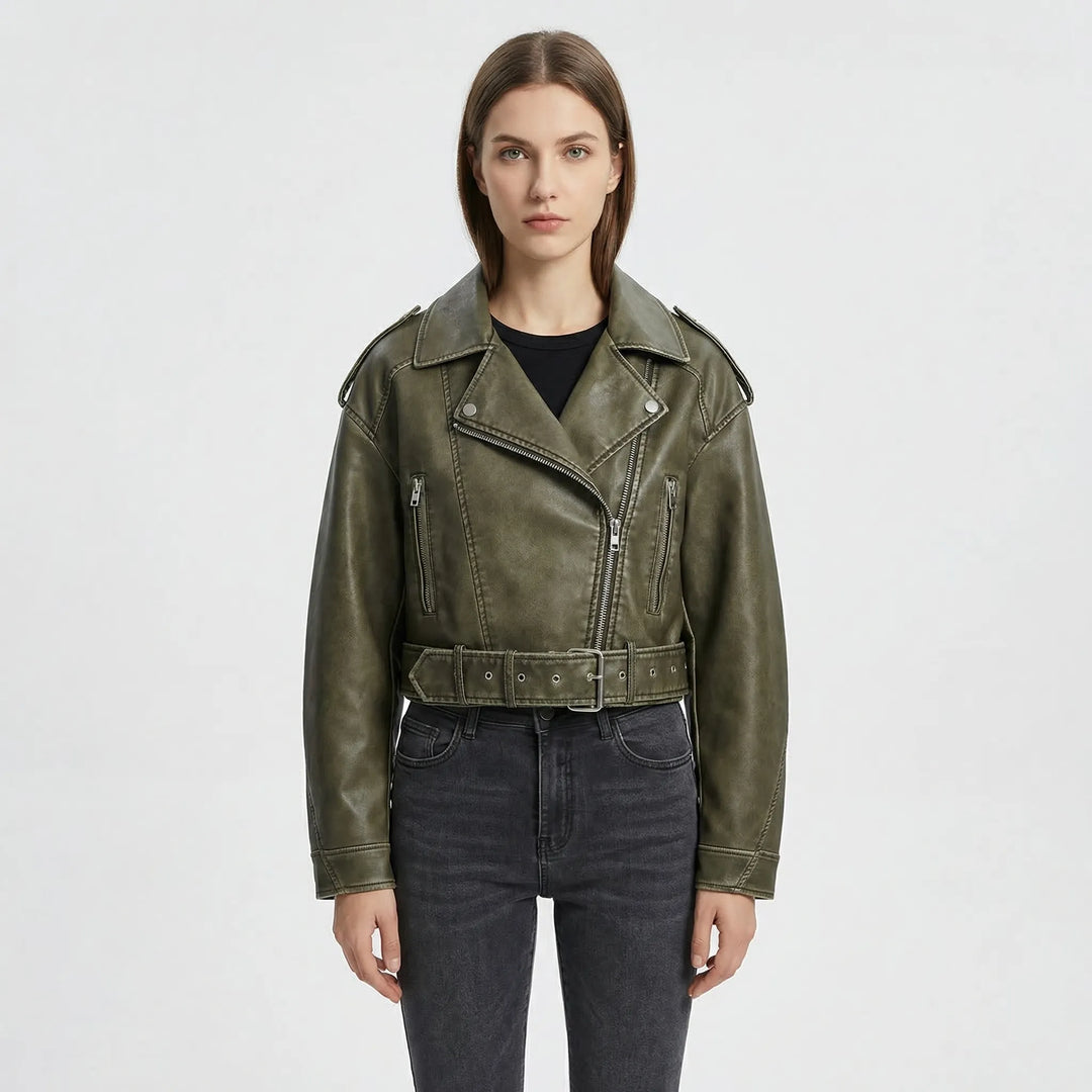 Oversized Vintage Biker Jacket - Jane