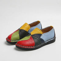 Patchwork Slip-On Flat Loafer - Cecilia