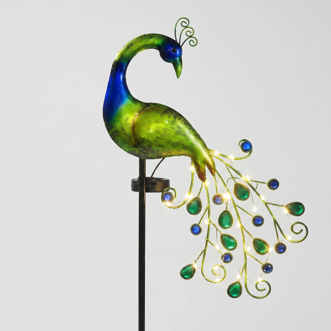 Peacock-Shaped Solar Stake Light -  Plumara