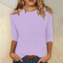 Plain Women's Top With A Round Neckline - Terri