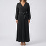 Pleated Maxi Dress With Lantern Sleeves - Ashley