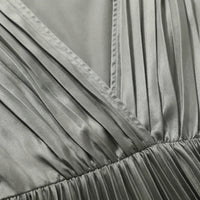 Pleated Midi Dress With V-Neckline - Sandy