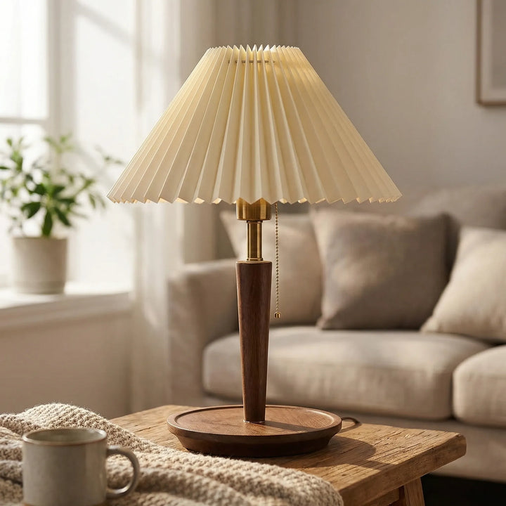 Pleated Shade Retro Table Lamp -  Plyssera
