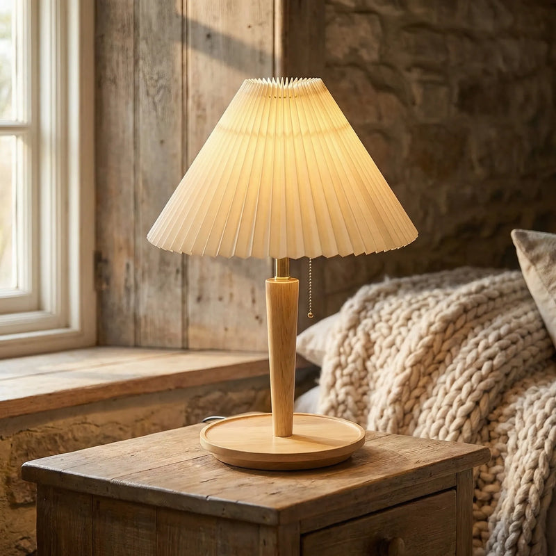 Pleated Shade Retro Table Lamp -  Plyssera