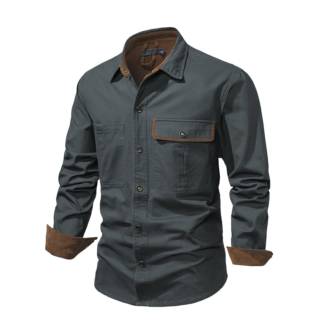 Stylisches Herrenhemd mit kontrastierenden Details – Ruben