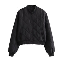 Quilted Cropped Bomber Jacket - Marcella