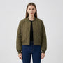 Quilted Cropped Bomber Jacket - Marcella