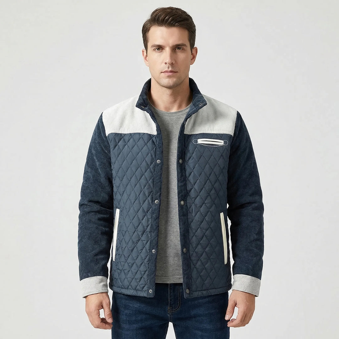 Quilted Front Panel Men's Jacket - Kenneth