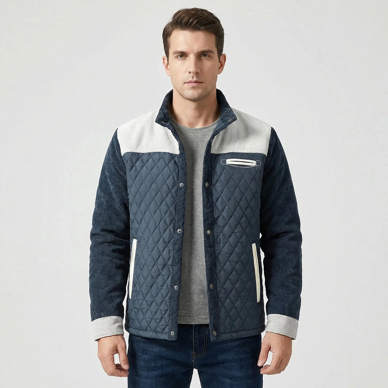 Quilted Front Panel Men's Jacket - Kenneth