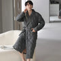 Quilted Three-Layer Long Dressing Gown - Wade