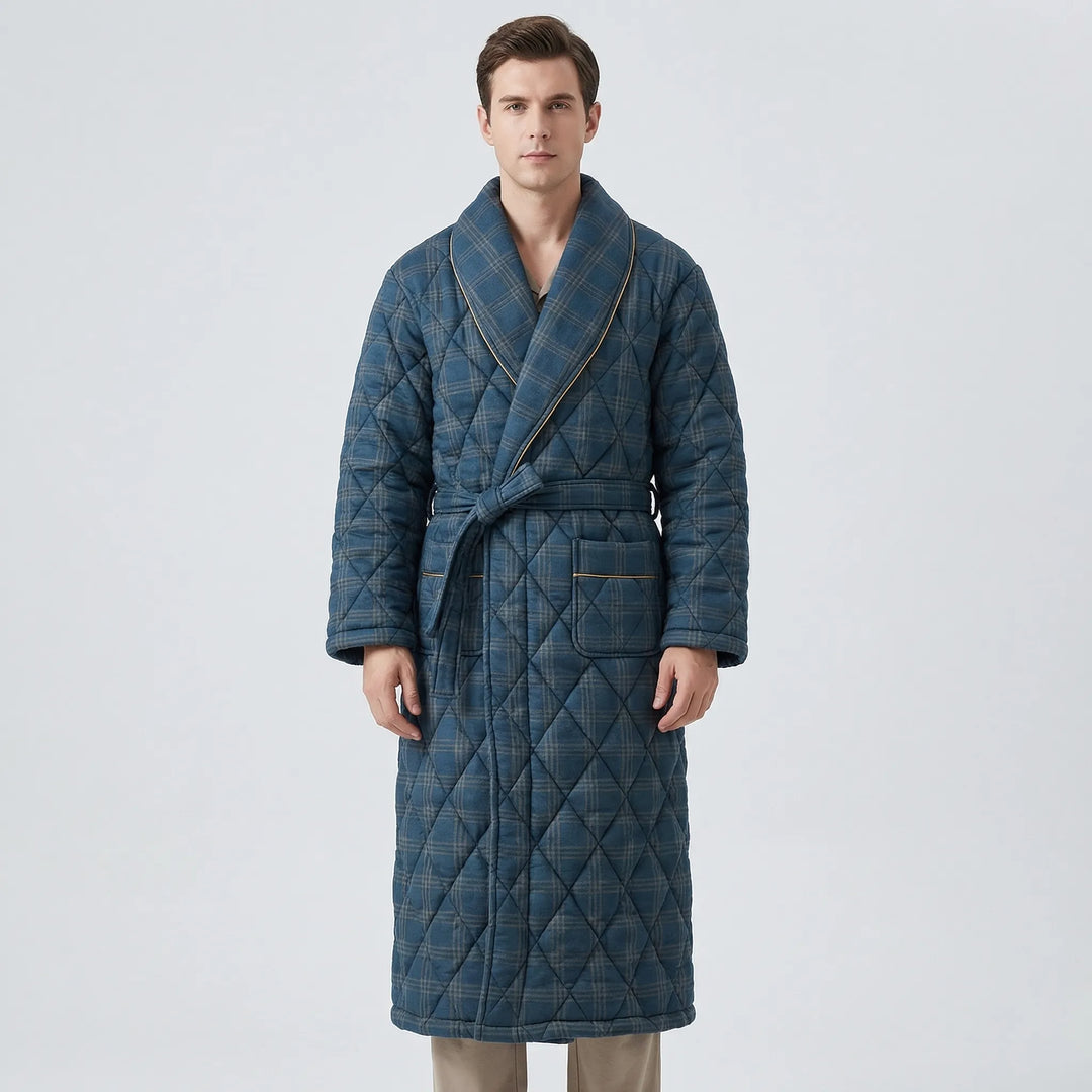 Quilted Three-Layer Long Dressing Gown - Wade