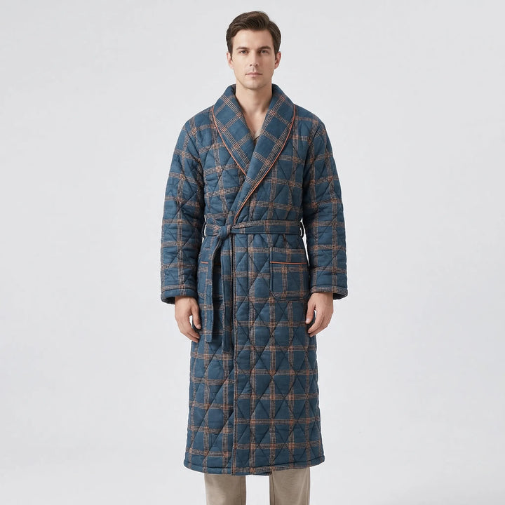 Quilted Three-Layer Long Dressing Gown - Wade